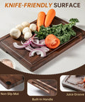 Heavy Duty End Grain Walnut Cutting Board Set Premium Wood Chopping Block For Kitchen Cooking Food Prep with veggies and juice groove.