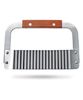 New Star Foodservice crinkle-cut blade with wooden handle, 7.5-in, silver