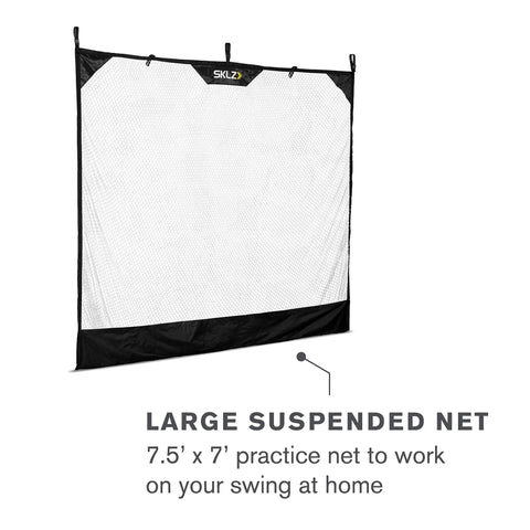 7 Foot Wide Baseball Softball And Golf Hanging Practice Net For Home Hitting Pitching And Driving Practice, Garage Mount