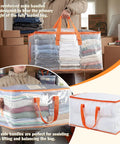 Extra Large Clear Moving Bags 2 Pack Heavy Duty Totes With Reinforced Handles And Label Pocket for home organization