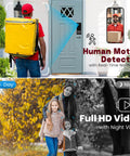 Video Smart Lock With Camera And Doorbell, 6-In-1 Keyless Entry System With Fingerprint, App Control, shown on a front door.
