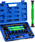 Valve Spring Compressor Kit For Cars, Bikes, ATVs And Small Engines, 10 Piece Clamp Tool Set in blue case with extensions