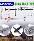 KARRYTON quick adjustment F-style welding clamp with movable frame, adjustment lever, end stop, and replaceable pads