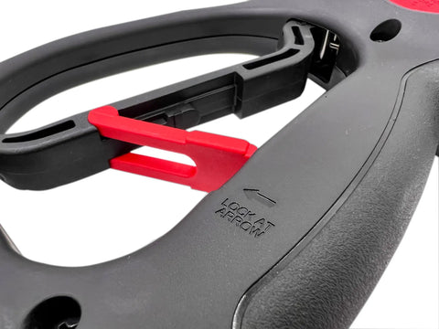 Close-up of Pro Grade Trigger Gun For Pressure Washing With Formed Hand Grip And Safety Lock, Handles Up To 4500 PSI