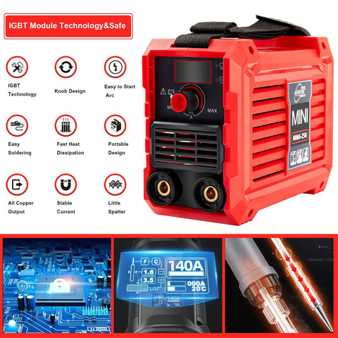 110V Mini Arc Welder 200A MMA Welding Machine With IGBT Digital LCD Display Lightweight Go To Home DIY Welder product image