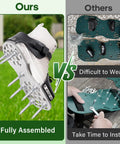 Comparison of Pro-Grade Lawn Aerator Shoes With 5mm Metal Sole And Bend-Resistant Spikes against other models, highlighting ease of use