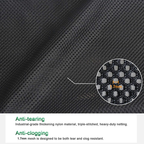 Close-up of nylon mesh material from Large Pump Barrier Bag For Pond And Pool Filtration, emphasizing 1.7mm holes.