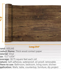 Thick Rustic Wood Wallpaper Peel And Stick 15.7 Inch Wide By 354 Inch Long Self Adhesive Vinyl Wrap roll on display