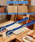 36 Inch Heavy Duty Panel Clamps 2 Pack Hella Stable Four Way Steel Pressure Jigs on woodworks for cutting boards and tabletops.