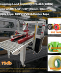 Top Shelf Automatic Carton Sealer And Strapping Machine Combo with roller conveyor and tape options, designed for busy warehouses.