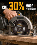 8-1/4 Inch Table Saw Blade With Sixty Carbide Tips And Thin Kerf Profile, Lightweight Hollow Core Body in action cutting wood.