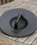 Beefy Battle Ready 11 Inch Small Medieval Buckler Shield with Rolled Rim and Riveted Grip 16 Gauge Mild Steel Blackened Compact Round