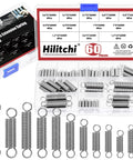 60 Piece Extension Spring Kit With 12 Sizes Stainless Steel Assortment For Repairs And Maintenance in storage box