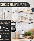 Heavy Duty Floating Shelf Brackets 6 Inch Pack Of 6 With One Quarter Inch Thick Metal Black Powder Coated Finish Holds Over 160 Pounds Includes Complete Mounting Hardware And Easy Install.