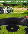 Flexible DIY Friendly Plastic Garden Edging Border 4 Inches Tall 80 Feet With 100 Metal Stakes, shown being cut.