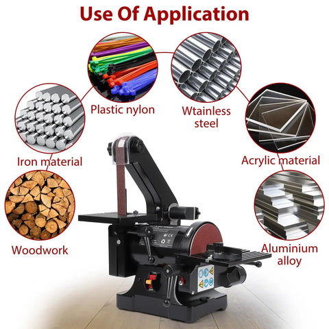 30 Inch Belt Sander With 5 Inch Disc For Woodworking, Heavy Duty Bench Power Tool With Adjustable Table, Quick Belt Swap Setup, Comes With Assorted Grit Papers, A Rock Solid Workhorse That Saves You Major Elbow Grease Daily