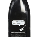 Back view of Daily Granite And Marble Cleaning Spray With Plant Based Formula For Streak Free Shine On Granite And Marble Surfaces Cruelty Free Non Toxic 12 Fl Oz Now bottle with label and instructions.