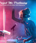 Pair Of Universal Microphone Stands For Handheld Mics With Heavy Duty Base And Lightweight On The Go Design, DJ in studio