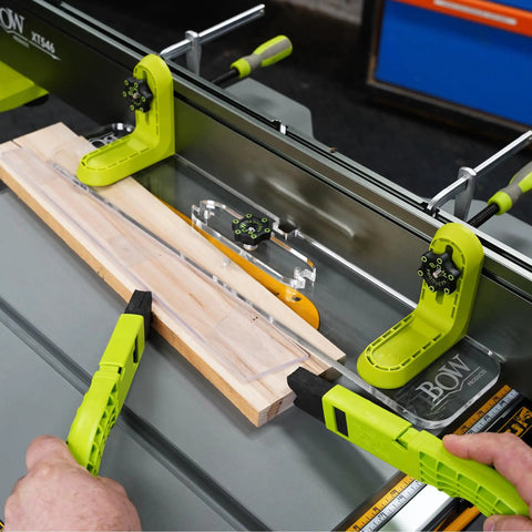 Dead Solid L Fence Extender Kit Xt4 for table saws and bandsaws with clear acrylic sight window and drop-in bracket mounts.