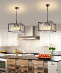 Dope Modern Black Crystal Chandelier With Adjustable Height for kitchen island, showcasing luxury ceiling pendant light fixture.
