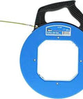 Fiberglass Fish Tape 3/16 In By 50 Ft Non Conductive Fishing Tape with 12 In Leader and Tuff Grip Pro Case in blue casing