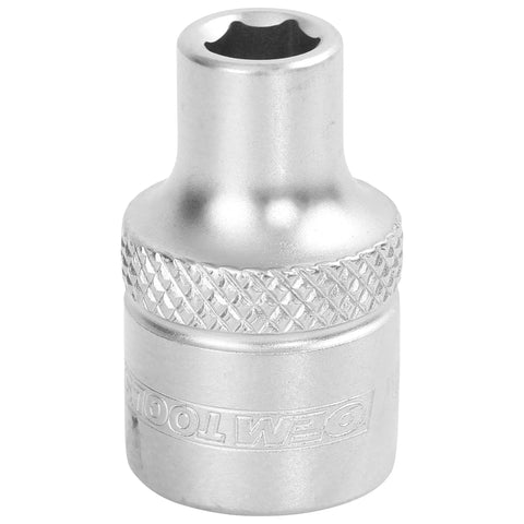 3/8 Inch Drive 6 Point Socket 6mm Metric Beefy Thin Wall Design For Tight Spaces Knurled Grip For Easy Finger Access Deep Cross Hatch