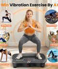 Woman exercising on Vibration Plate Fitness Platform For Full Body Workout, Bluetooth Shaker Board for muscle activation and toning.