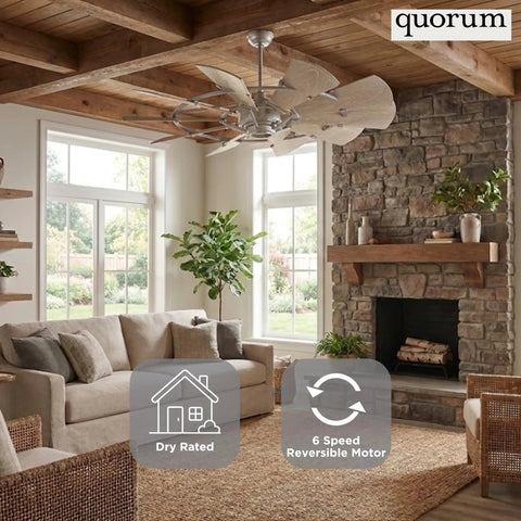 Killer Windmill Wagon Wheel Ceiling Fan, 72 Inch Badass 15 Blade Decorative Fixture For Massive Rooms, in a cozy living room setting.