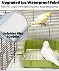 Indoor Bird Bath With Pump For Parakeets And Small To Medium Birds, Large Shower Fountain visible with two birds perched and bathing