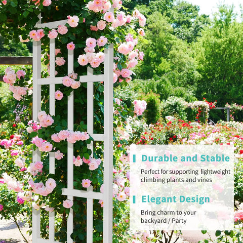 White Vinyl Garden Arbor For Weddings And Outdoor Parties PVC Arch Backdrop For Ceremony Garden Trellis For Climbing Plants