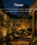 Landscape Spotlights With Sensor And 5 Lighting Modes For Brightness Control Dimmable Timer Auto On Off Low Voltage Outdoor IP65