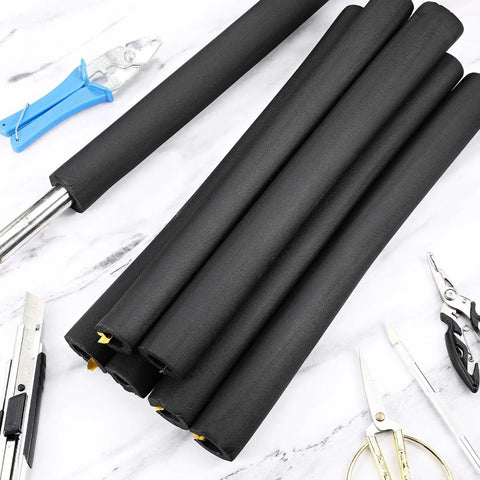 24 Pack Self Adhesive Foam Pipe Insulation Tubes For Three Quarter Inch Water Lines with tools on a marble surface