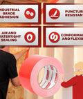Heavy Duty Construction Seam Tape 3 Inch By 55 Yard Pack for Epoxy Resin Molding and Sheathing, shown with air and watertight sealing.
