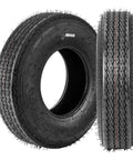Two Pack 4.80-8 Trailer Tires 6PR Load Range C Beefy Heavy Duty For Boat And Utility Trailers, tread pattern shown, no rims included