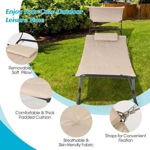 Hanging Hammock Chair With Stand And Canopy For Patio Chillin Cushions And Pillow Included Storage Bag Heavy Duty Swing Bed beige set up on grass with focus on removable pillow and fabric features.