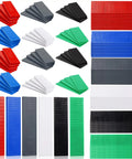 Heavy Duty Plastic Tile Spacers Leveling Wedges 480 Pcs Assorted Sizes showing various colored plastic wedge sizes for smooth tile layouts.