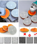 2 Pack Diamond Polishing Pads 3 Inch With Integrated M10 Backing Base for marble concrete stone granite polishing