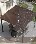10x12 Foot Canopy Replacement Top For Outdoor Gazebo Two Tiered Waterproof Roof With Eight Drainage Holes Brown Outdoor BBQ Patio Cover