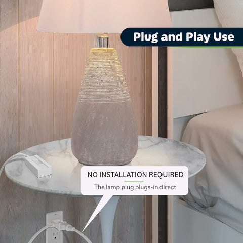 Table Top Plug In Dimmer For Lamps With Quiet Slide Control No Pro Needed Easy Plug In Installation on marble table.