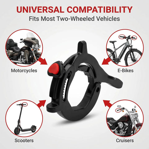 Solid Motorcycle Throttle Cruise Control Lock With Adjustable Abs Mount For 1 2 To 1 5 Inch Tubes universal fit for motorcycles, scooters, e-bikes.