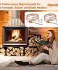 Two copper 24-inch thermocouple replacement kits with adapters for 30 millivolt pilot burners for furnaces and water heaters