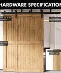 Black Rustic Ceiling Mount Double Track Bypass Sliding Barn Door Hardware Kit For Two Doors 6 Ft Flat Track Interior Use Only