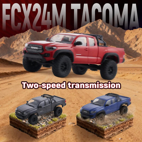 Toyota Licensed FCX24M 1 24th Scale RC Crawler Tacoma Style Rock Truck, realistic ABS hard body, off-road traction, 2-speed transmission