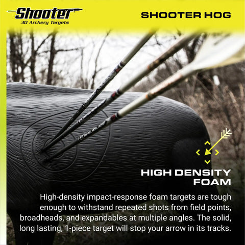 3D Hog Archery Target With Realistic Solid Body For True Field Practice, Vital Scoring Ring In Hit Zone, Includes Ground Stakes