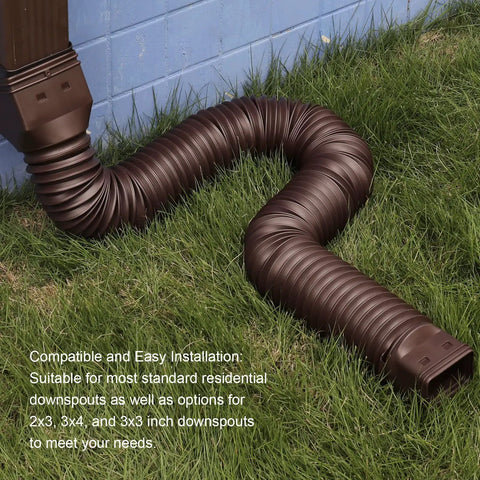 Two Pack Flexible Downspout Extenders For Rain Gutters Extendable From 21 To 68 Inches Durable No Brainer Install