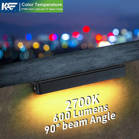Eight Pack 7-Inch Low Voltage Landscape Lights For Retaining Walls And Hardscape, illuminated retaining wall, 5W LED, 2700K