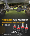 4 Piece Ball Joint Kit For 1984 To 2006 Jeep Cherokee XJ MJ Grand Cherokee ZJ Wrangler YJ TJ LJ Rubicon And Unlimited Models Trail Ready Front Suspension Upgrade With Heavy Duty Durable Ball Joints, Dana 30/44