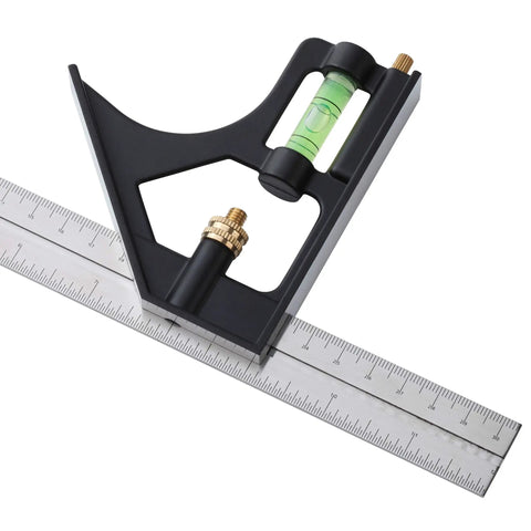 Pro Grade 12 Inch Heavy Duty Combination Square Set For Carpentry And Woodworking, Durable Stainless Steel Blade With 1/16 1/8 1/32 Inch Graduations