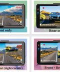 Dual Front And Rear Dash Cam For Cars With 1080P Resolution, 32GB Card Included, displaying front and rear footage split view