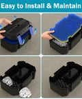 All In One Koi Pond Pump Kit For Outdoor Ponds 200-350 Gallons, filter components being assembled